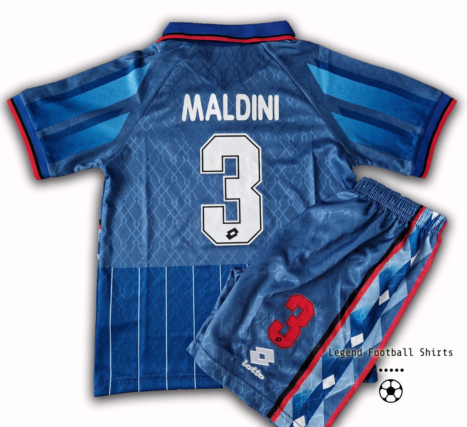 AC Milan 1995 1996 MALDINI kids retro kit | Legend Football Shirts